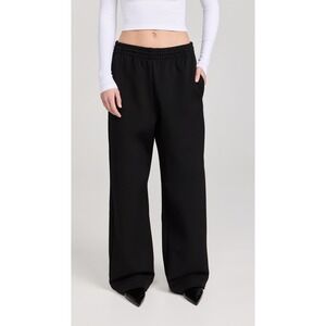 NWT WARDROBE.NYC Womens Semi Matte Track Pant Black Wide Leg Large Designer